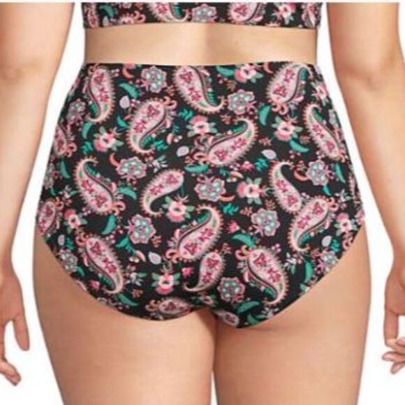 Lands' End Bikini Swimsuit 2x xxl black paisley - Picture 4 of 7